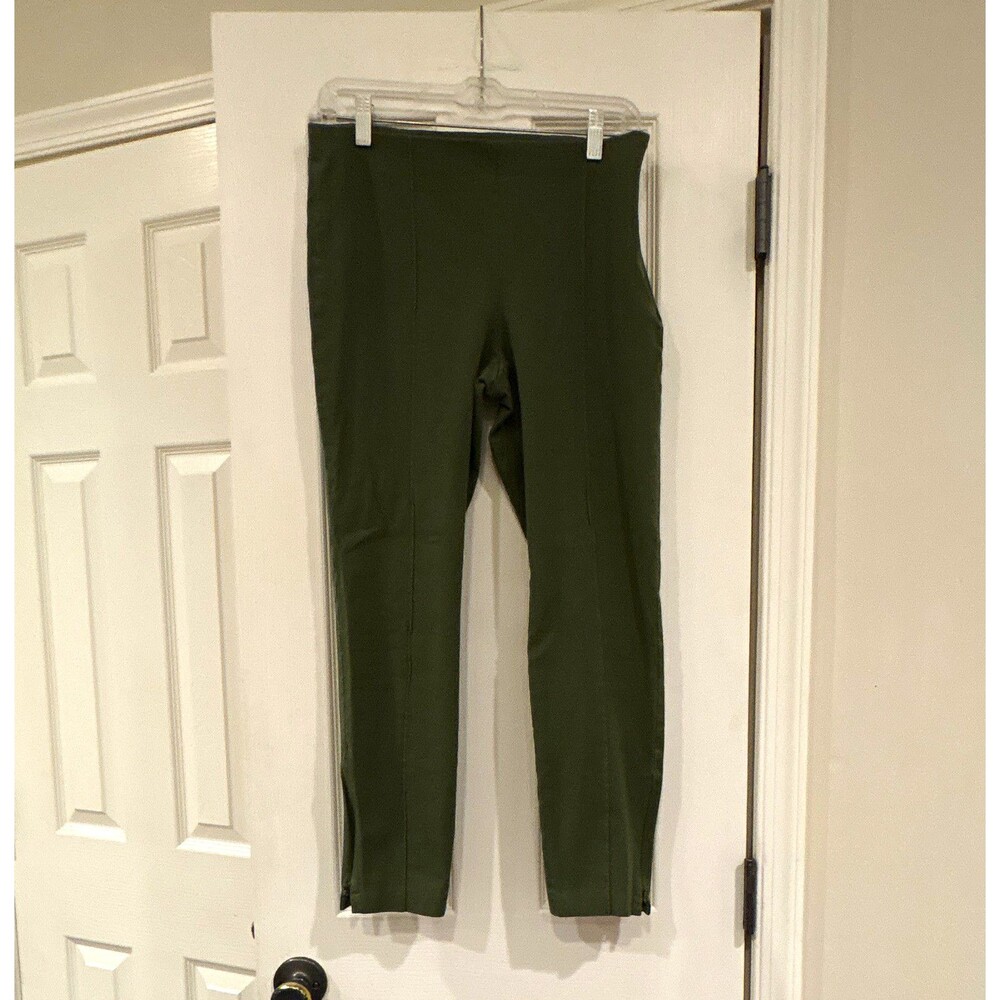 Banana Republic Women’s Solid Green SkinnyAnkle Zip Pants 10 25" Inseam